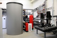 Využití odpadního tepla topný výkon 420 kw. Strojovna vodního hospodářství.